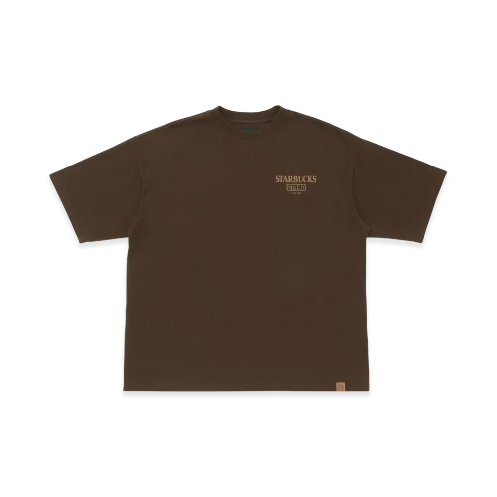 STARBUCKS STAND x BEAMS LOGO S/S T-Shirt "Brown"