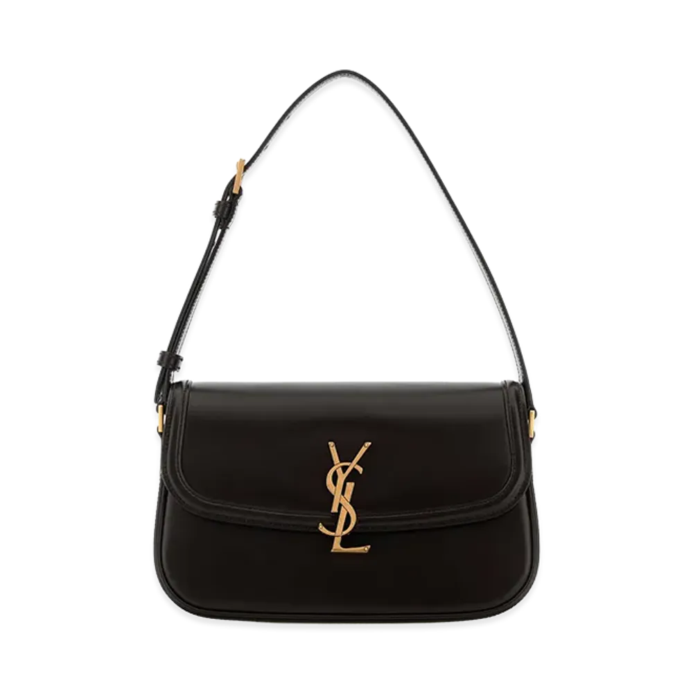 Saint Laurent Women's Dark Brown Leather Solferino Shoulder Bag "Brown"