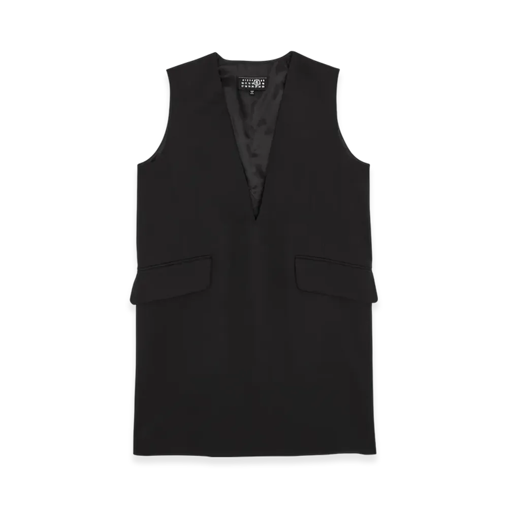 MM6 Maison Margiela Women's Tailored Wool Mini Dress "Black"