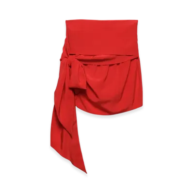 PRADA Women's Crepe De Chine Miniskirt "Red"