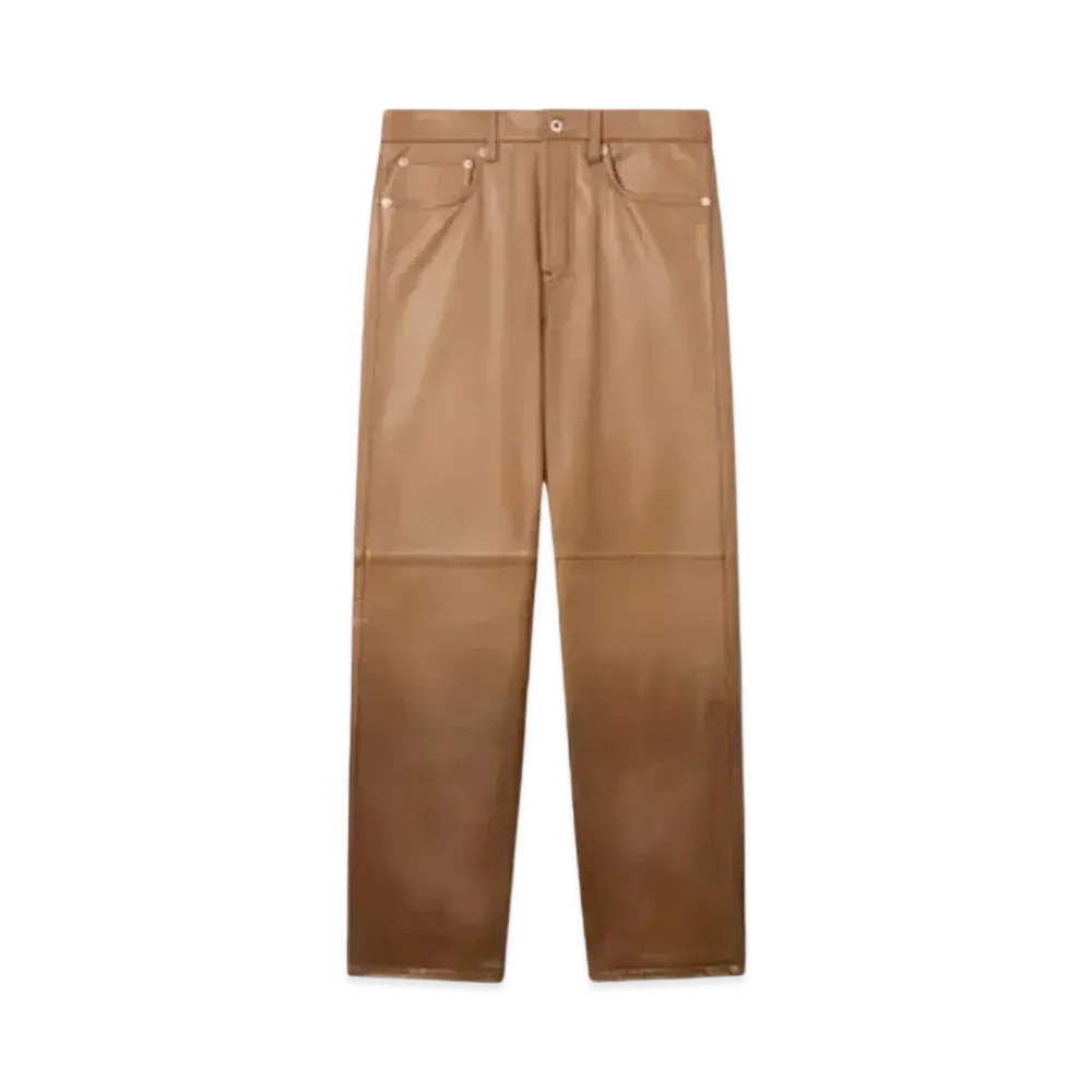 KENZO Cow Leather Pants "Dark Camel"