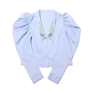 atmos pink Puff Shoulder Blouse "Sax"