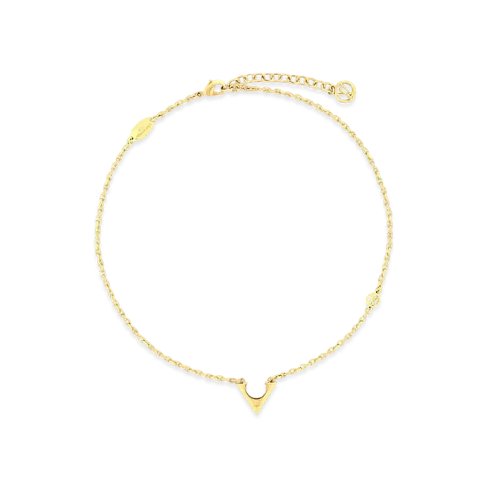Louis Vuitton V For Vuitton Pearl and Metal Necklace "Gold/Blanc"