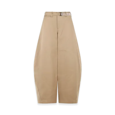 sacai Women's Chino Cotton Pants "Beige"