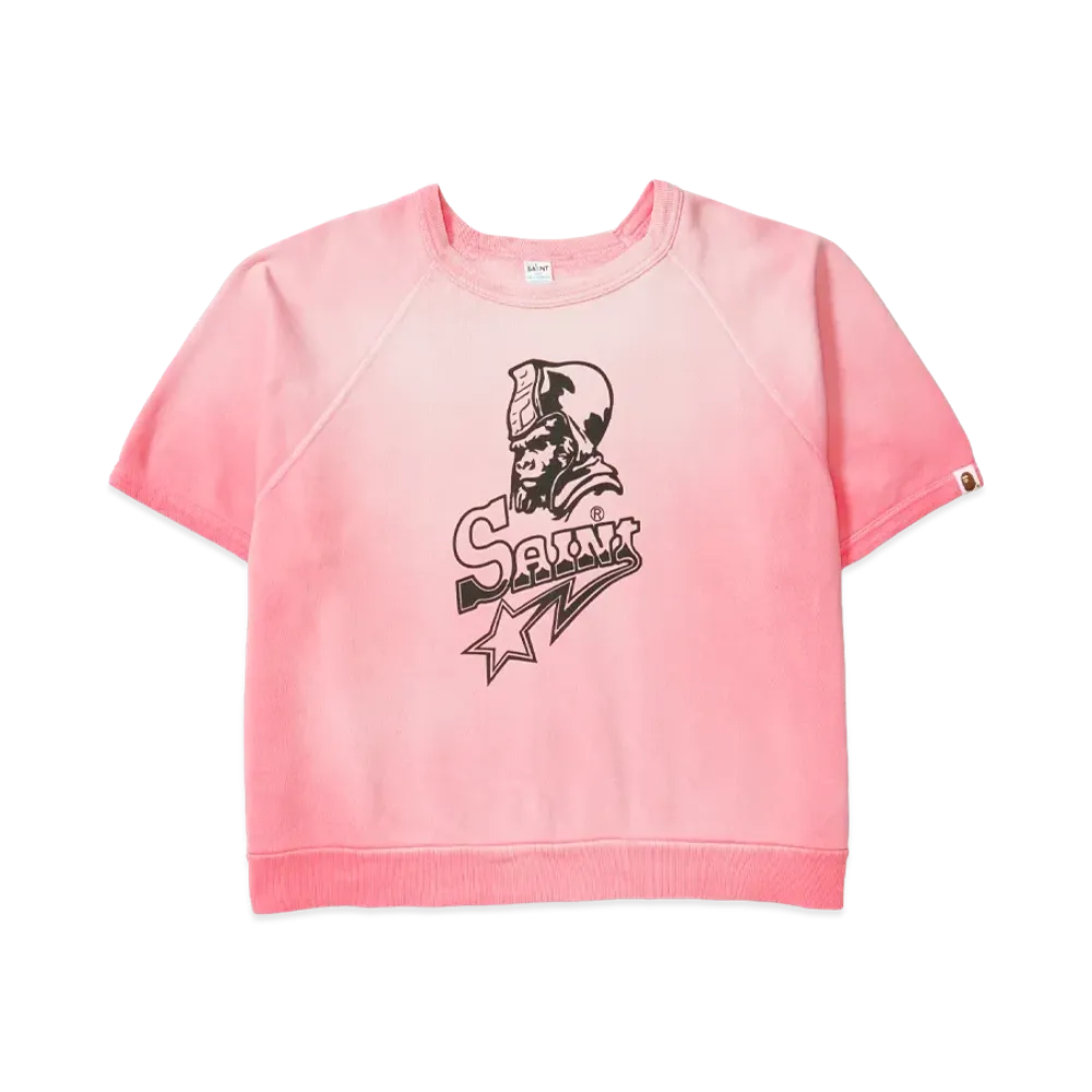 SAINT Mxxxxxx x A BATHING APE SS Crw N Swt Snt Star "Pink"