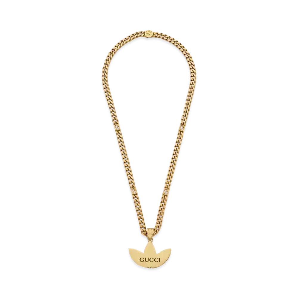 adidas x GUCCI Gourmette Necklace With Trefoil Pendant "Yellow Gold"