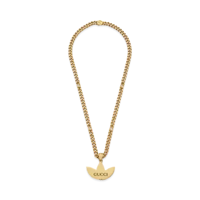 adidas x GUCCI Gourmette Necklace With Trefoil Pendant "Yellow Gold"