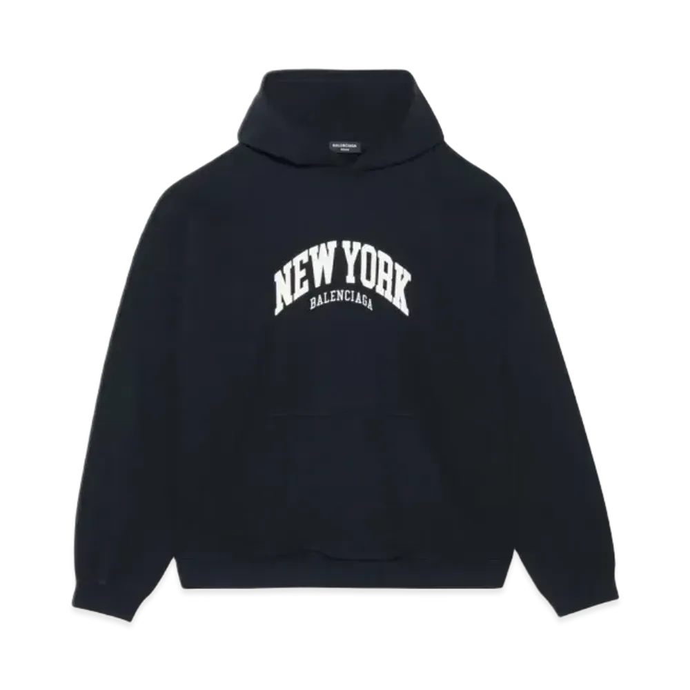 BALENCIAGA Cities New York Wide Fit Hoodie "Black"