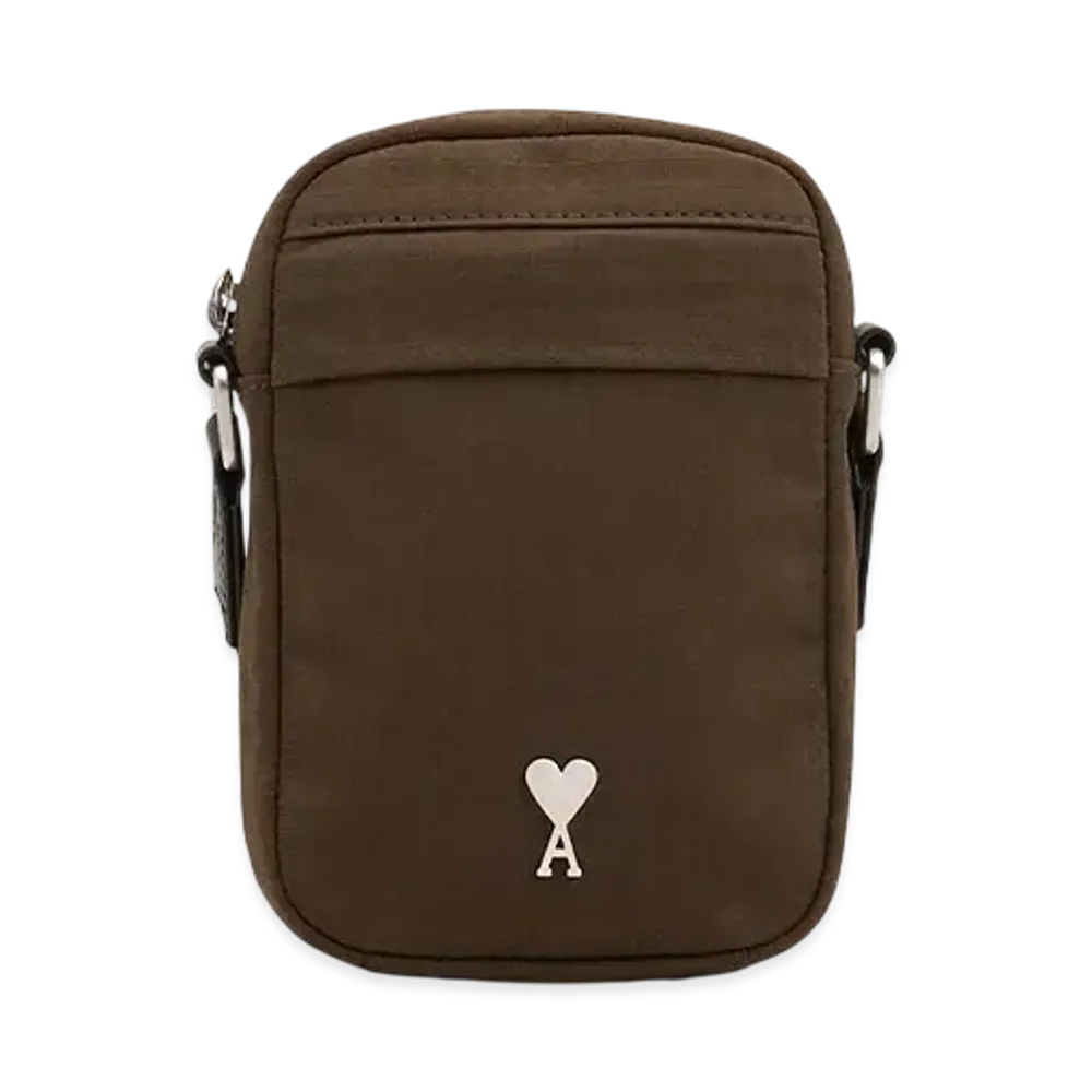 AMI PARIS Amidou Cool Small Crossbody Bag "OliveNoire"