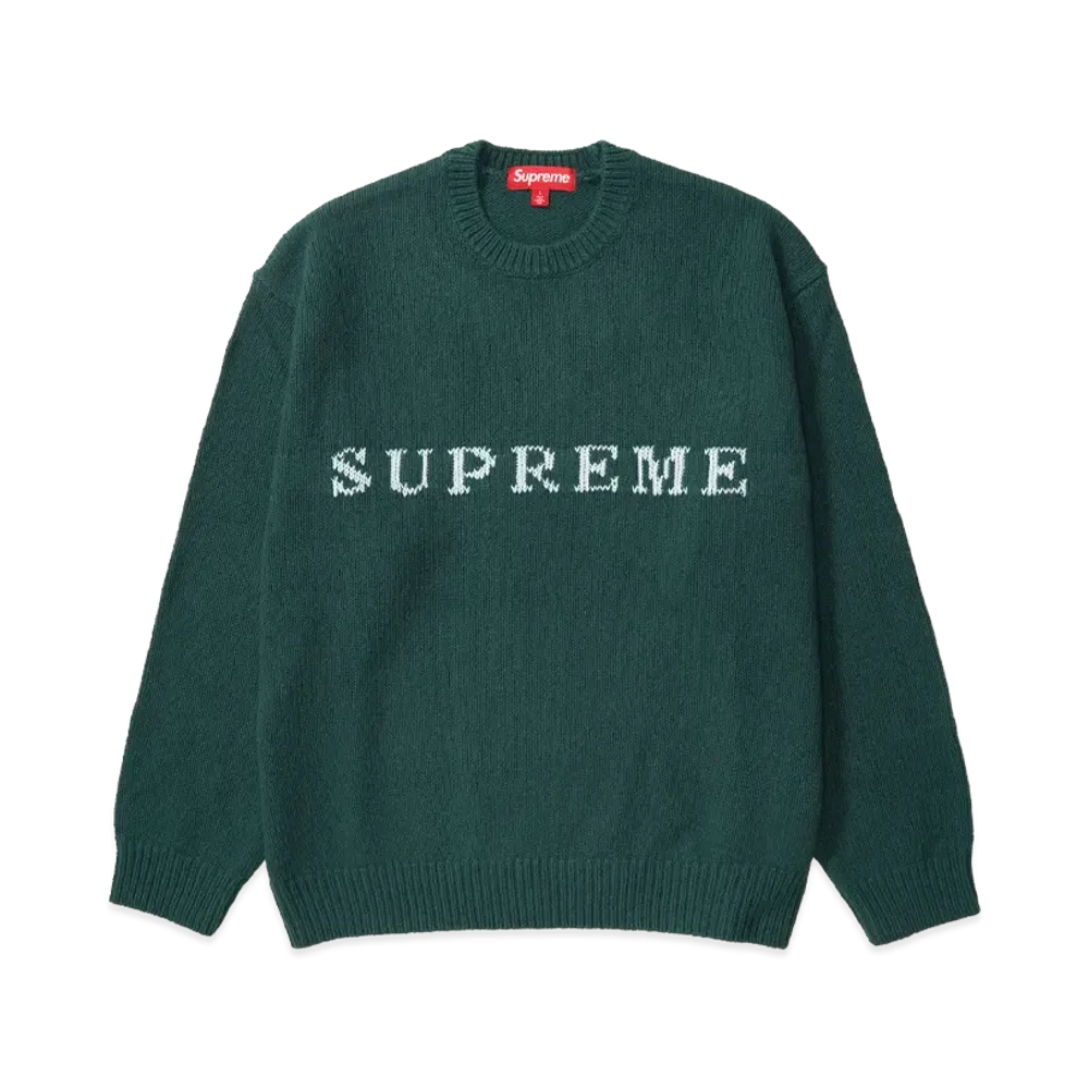 Supreme Contrast Logo Sweater "Pine"
