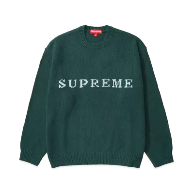 Supreme Contrast Logo Sweater "Pine"
