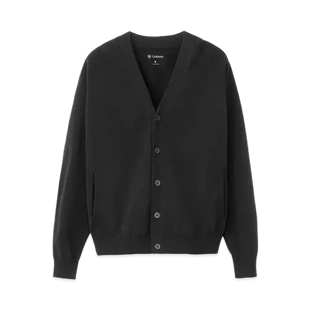 Goldwin Whole Garment Wool Knit Cardigan (Unisex) "Black"