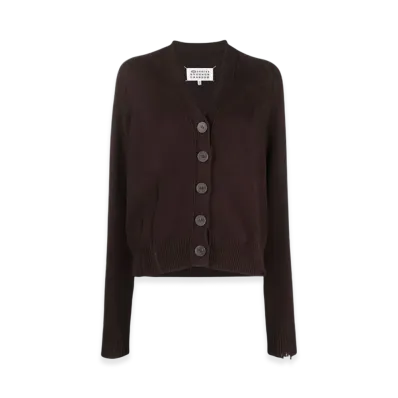 Maison Margiela Women's Decontracte Cardigan "Dark Brown"