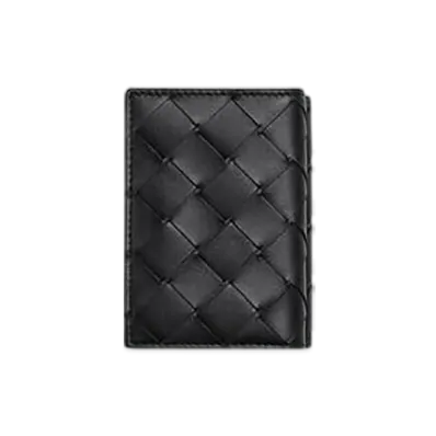 Bottega Veneta Intrecciato Tiny Tri-Fold Wallet "Nero"