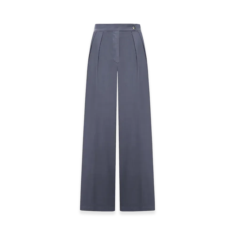 DRIES VAN NOTEN Women's Trousers with Pleats and Side Buttoning "Purple"