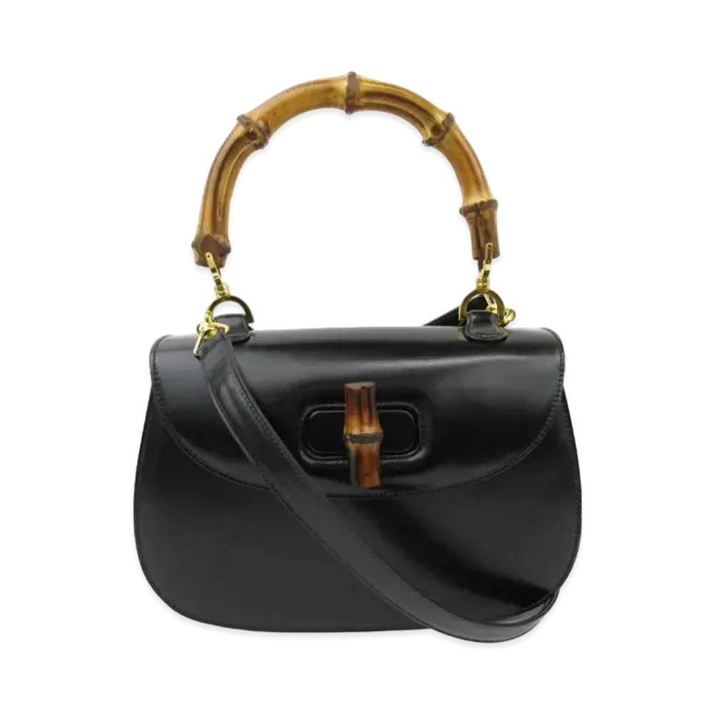 GUCCI Bamboo Classic Leather Top Handle "Black"