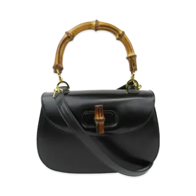 GUCCI Bamboo Classic Leather Top Handle "Black"