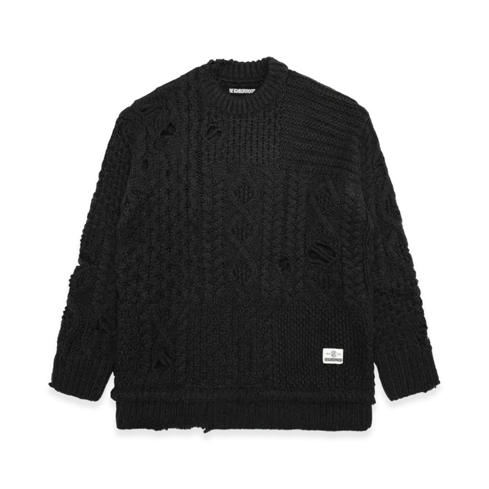 NEIGHBORHOOD x CLOT Patchwork Savage Sweater "Black"