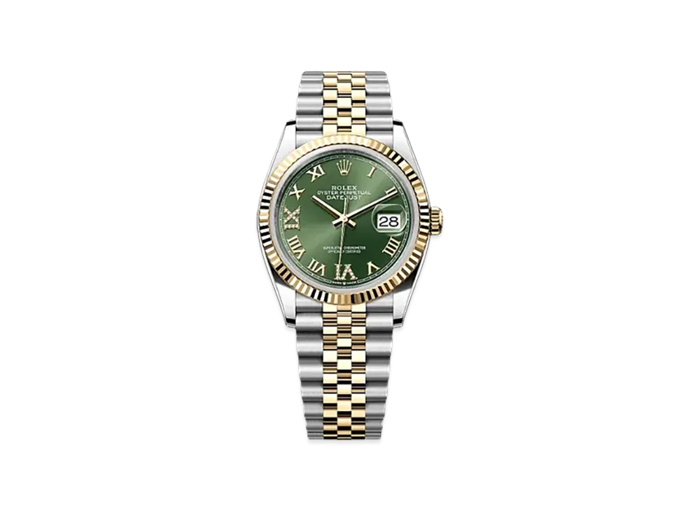 ROLEX Datejust 36 Oystersteel & Yellow Gold "Green"