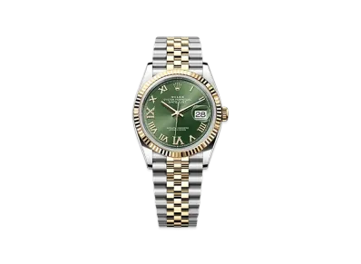 ROLEX Datejust 36 Oystersteel & Yellow Gold "Green"