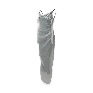 THEREDTHREAD S Lace Up Camisole Dress "White"