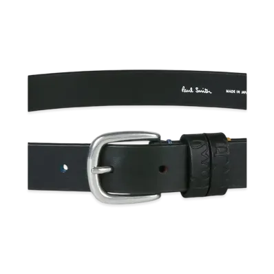 Paul Smith Color Stitch Embossed Logo Belt "Black"