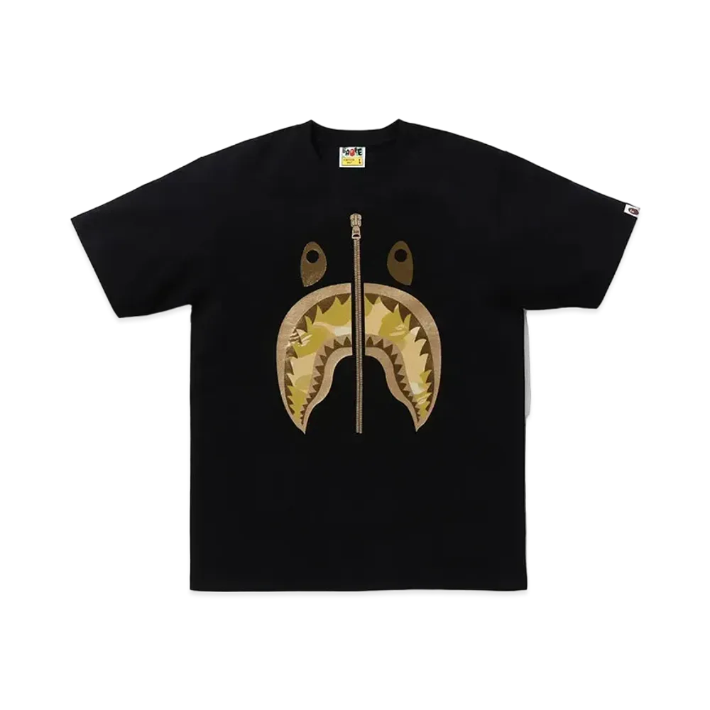 A BATHING APE Shark Tee "Black/Yellow"
