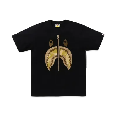 A BATHING APE Shark Tee "Black/Yellow"