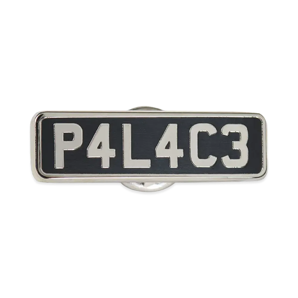 PALACE Pal Plate Pin Badge "Black/Silver"