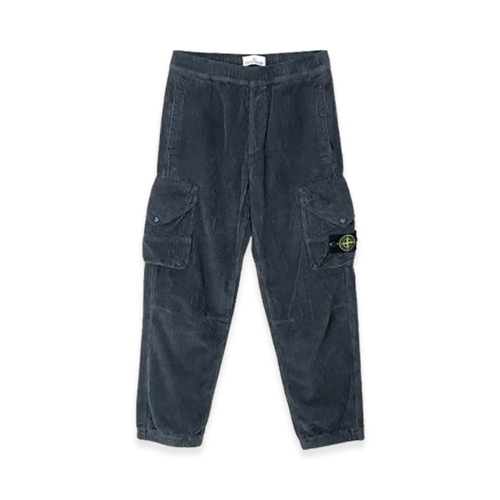 Stone Island 32611 Corduroy 400 TC Cargo Pants Loose Fit "Grey"