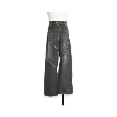 doublet Filleted Zip Denim Pants "Black"