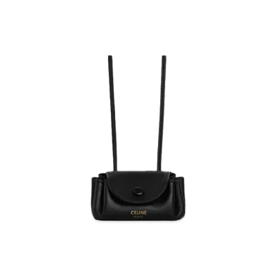 CELINE Charm with Flap in Smooth Lambskin "Black"