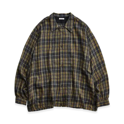 NICENESS Thom Open Collar Jacket Shirt "Yellow"