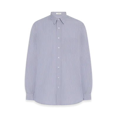 The Row Kardiff Cotton Shirt "Light Lavender/Brown"