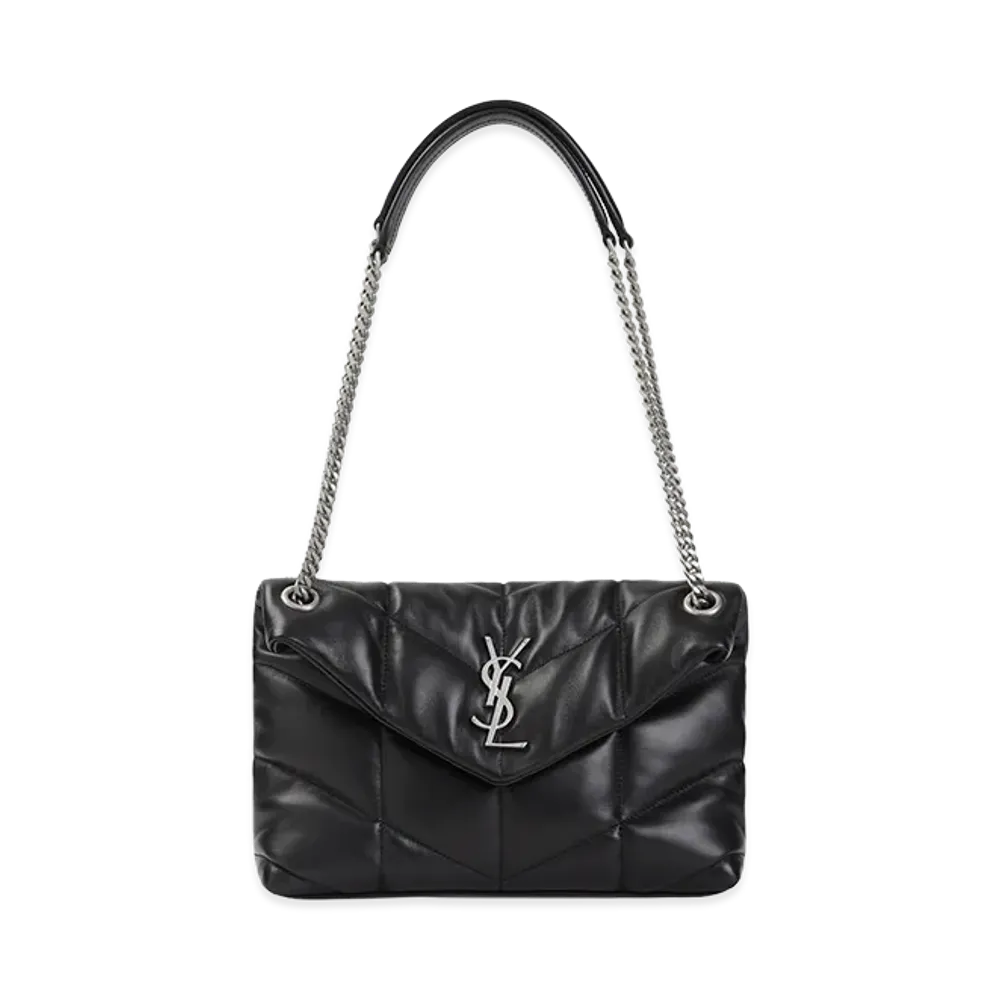 Saint Laurent Women's "Lou Lou Puffer" Small Shoulder Bag "Black"