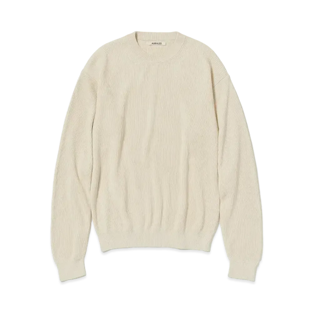 AURALEE Super Hard Twist Rib Knit P/O "Ivory"