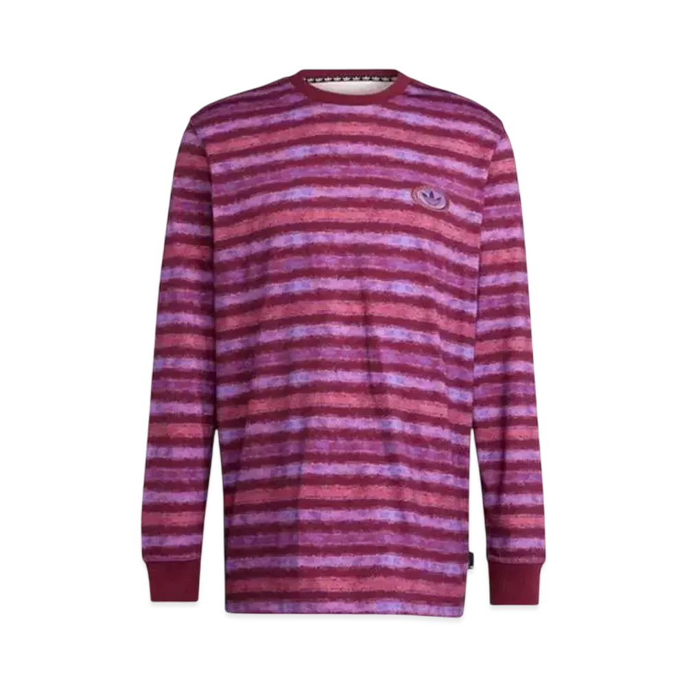 adidas Originals 90s Long Sleeve Stripe T-Shirt "Shadow Red"