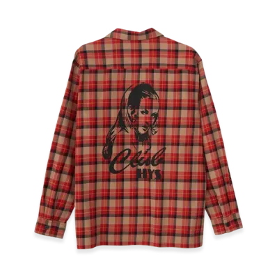 HYSTERIC GLAMOUR Club Hysteric Open Collar Shirt "Red"