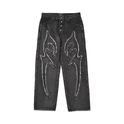 THUG CLUB Tribal Denim Pants "BLACK"