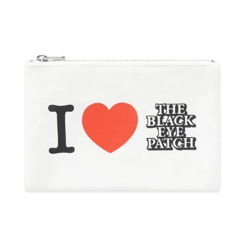 Black Eye Patch I Love BEP Cotton Pouch "White"