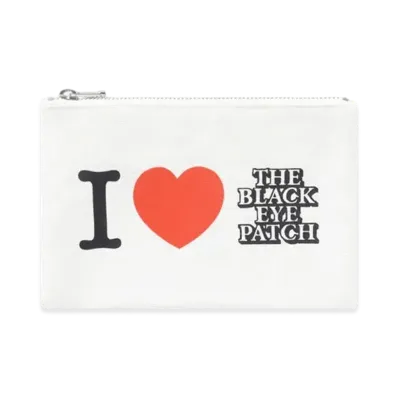 Black Eye Patch I Love BEP Cotton Pouch "White"