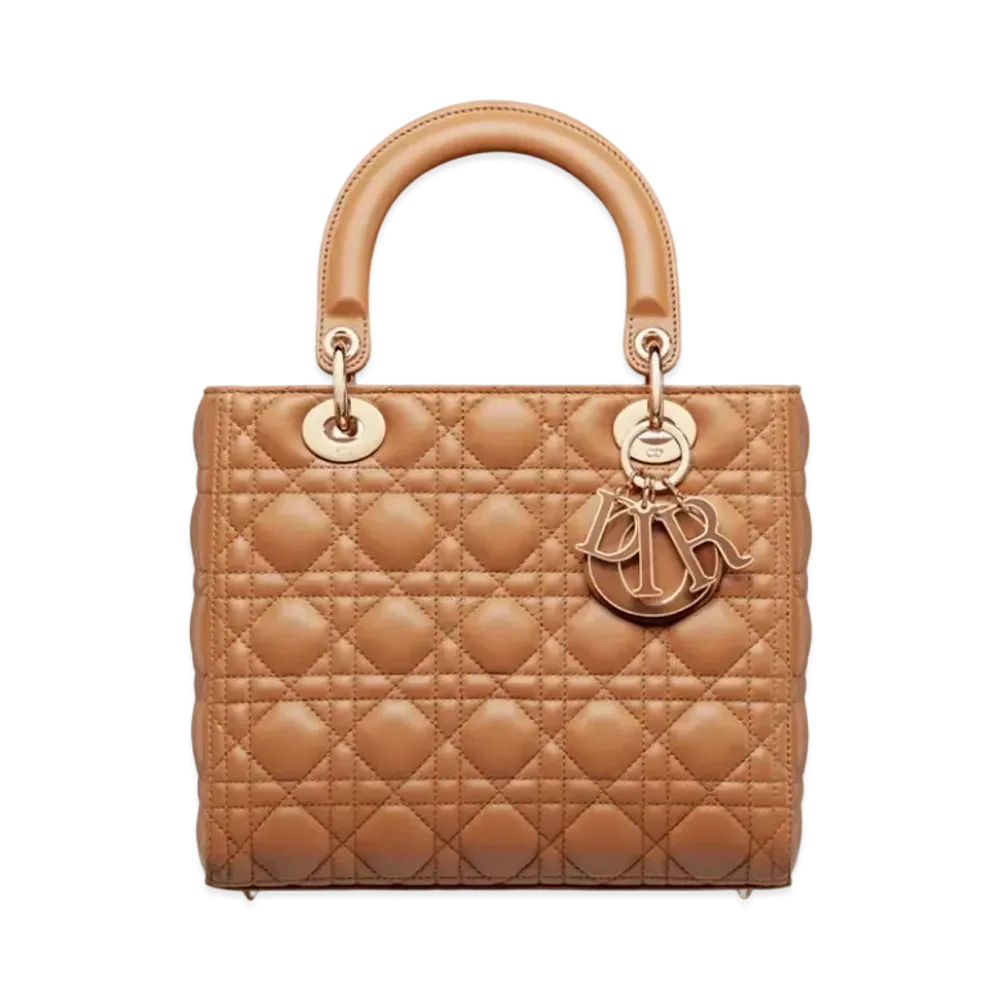 Dior Medium Lady Bag Cannage Lambskin "Amber"