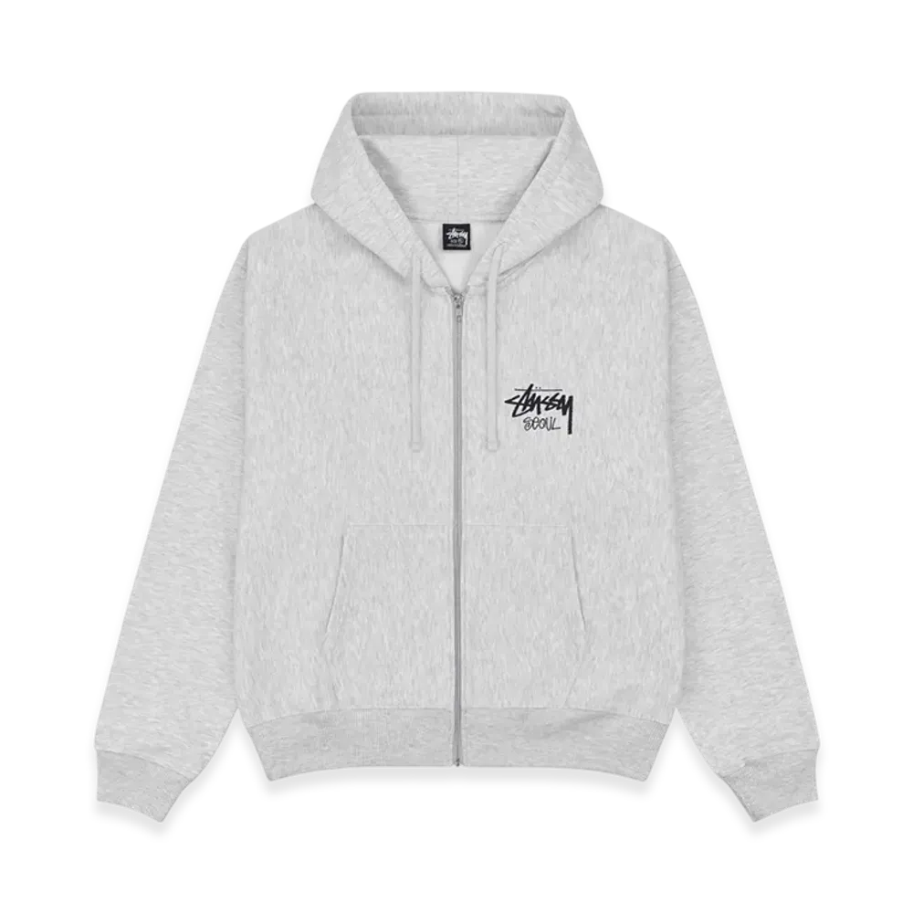 Stussy Stock Seoul Zip Hood 2023 "Ash Heather"