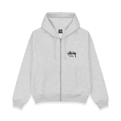 Stussy Stock Seoul Zip Hood 2023 "Ash Heather"