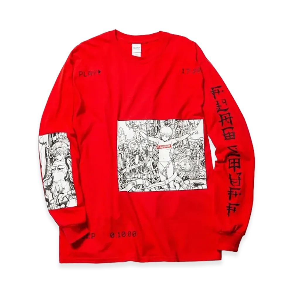 F-LAGSTUF-F x VIDEO GIRL "PLAY" L/S Tee "Red"