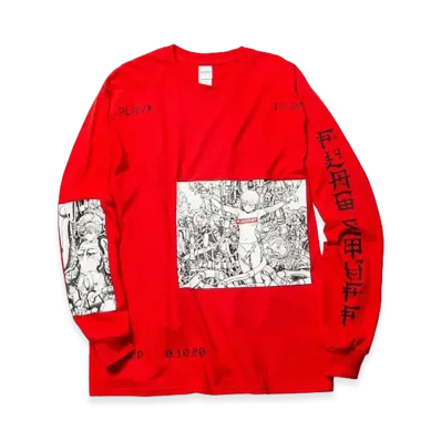 F-LAGSTUF-F x VIDEO GIRL "PLAY" L/S Tee "Red"