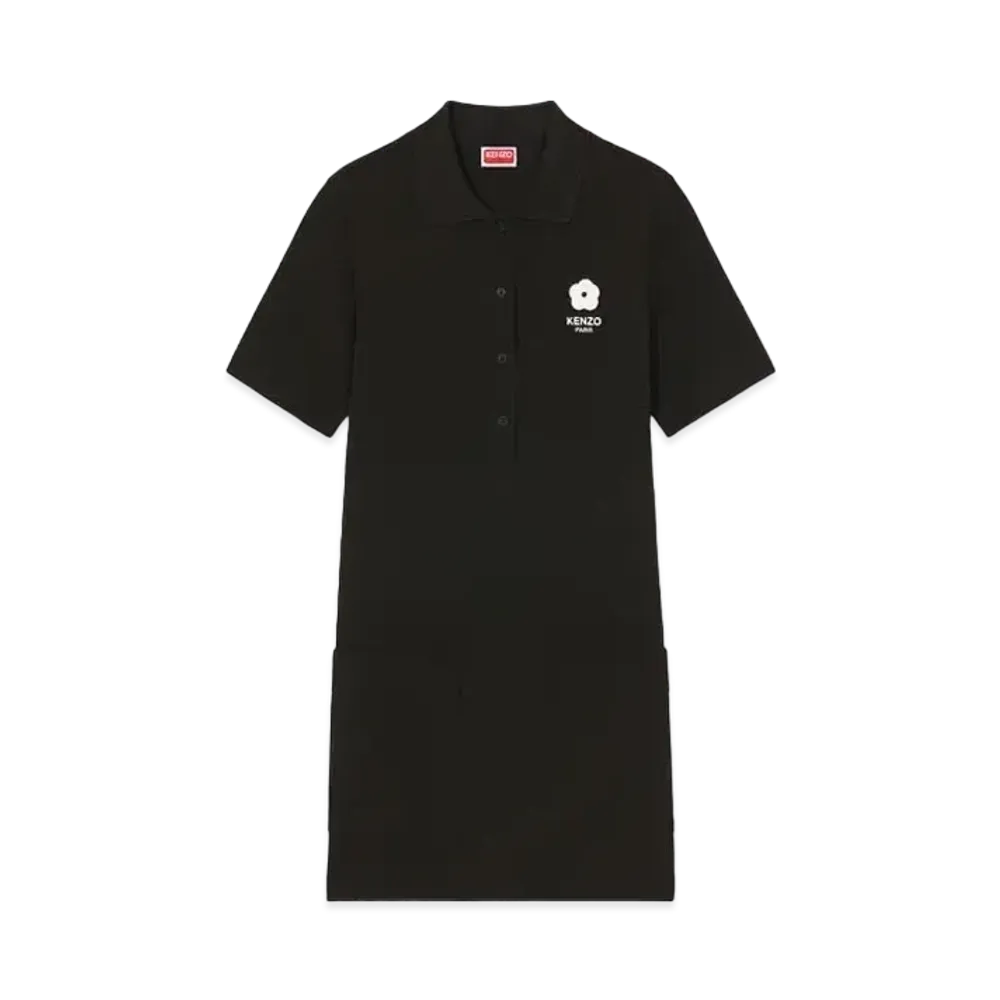 KENZO 'BOKE FLOWER 2.0' Embroidery Mini Polo Dress "Black"