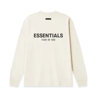 FEAR OF GOD ESSENTIALS Back Silicon Logo L/S T-Shirt "Cream"