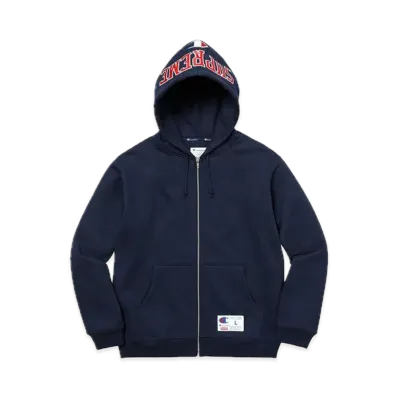 Supreme x Champion Arc Logo Zip Up Sweat "Navy"