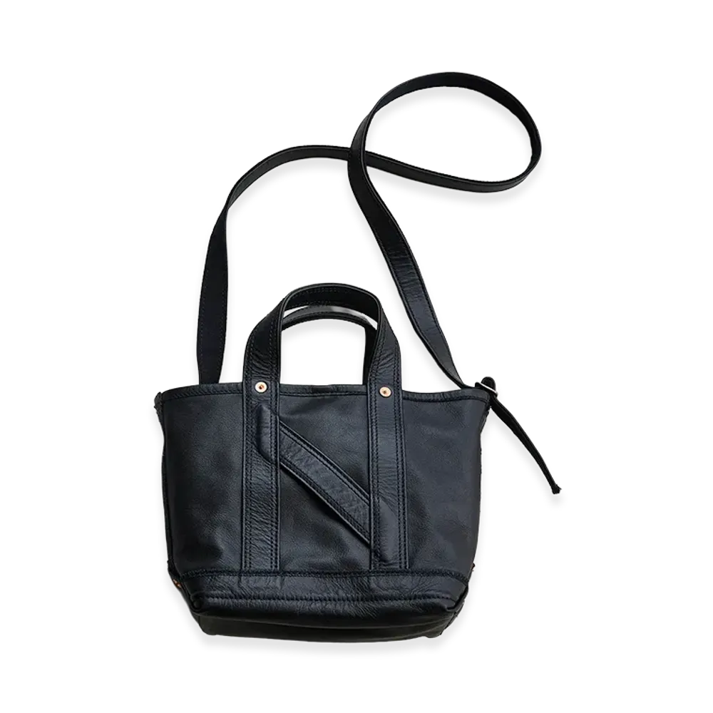 NICENESS M.Ledz Horse Leather NN Shoulder Tote Bag - Mini "Black"